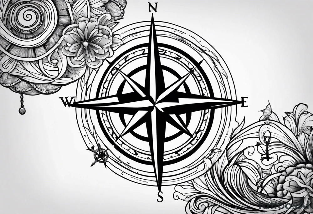 Nautical compass
Waves
Anchor small birds tattoo idea