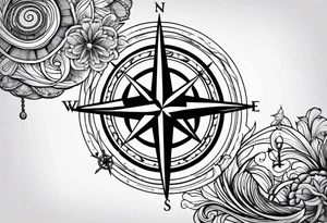 Nautical compass
Waves
Anchor small birds tattoo idea