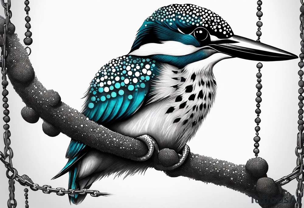 Kingfisher wrapped in chains tattoo idea