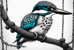 Kingfisher wrapped in chains tattoo idea