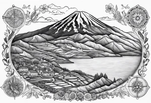 old azores islands map tattoo idea