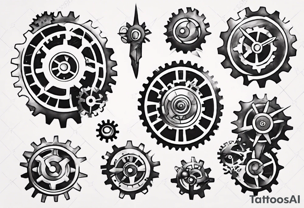 Gears and cogs armor tattoo idea