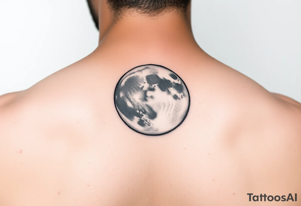 A fine line moon with the sun coming out behind it tattoo idea