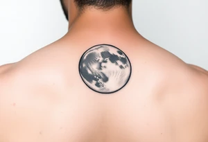 A fine line moon with the sun coming out behind it tattoo idea
