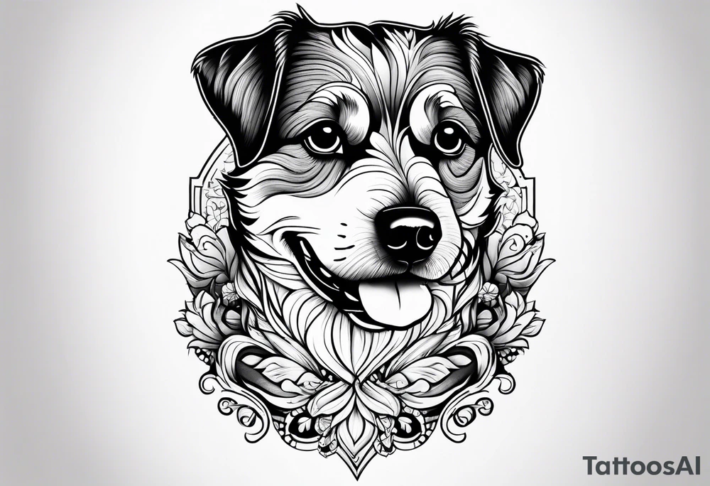 very cute dog tattoo idea
