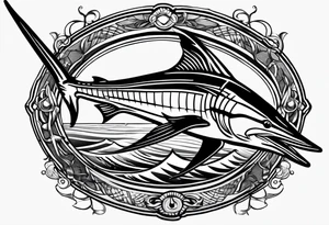 Fishing blue marlin tattoo idea