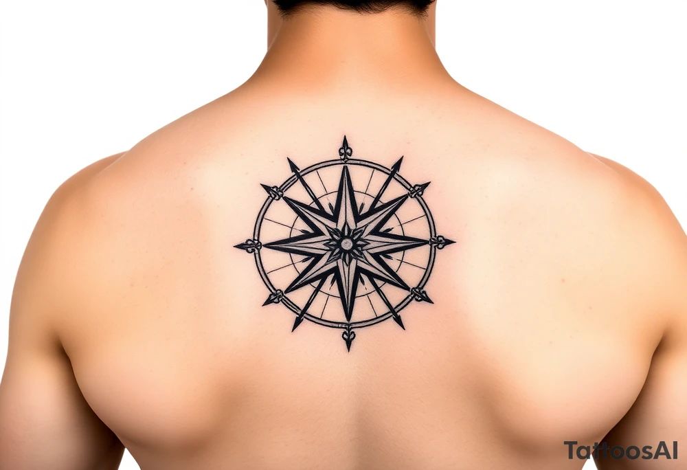 Bold compass tattoo idea