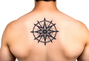 Bold compass tattoo idea