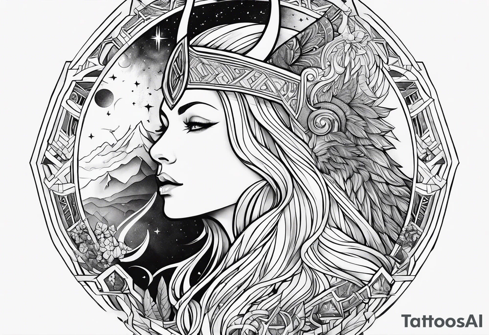 Norse mythology tattoo symbolizing the night tattoo idea