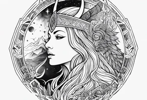 Norse mythology tattoo symbolizing the night tattoo idea