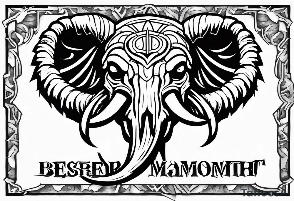 berserk strong mammoth head centerpiece tattoo idea