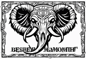 berserk strong mammoth head centerpiece tattoo idea