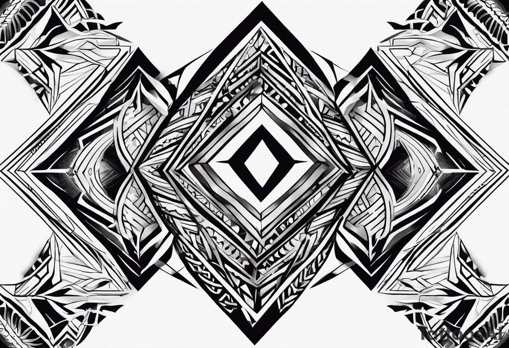 Tribal tattoo courage in diamond shape tattoo idea