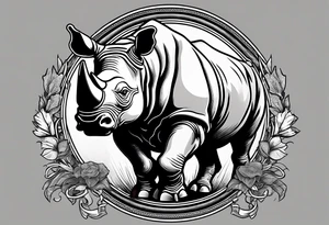 Rhino with the Taft school crest tattoo idea