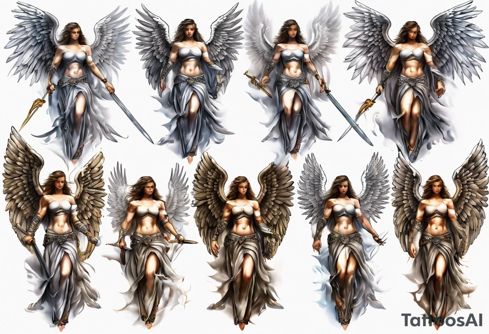 Warrior Angel picture tattoo idea
