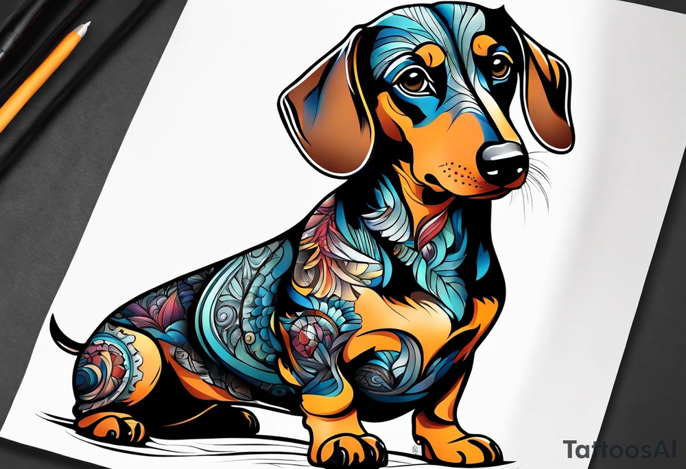 dachshund bark tattoo idea
