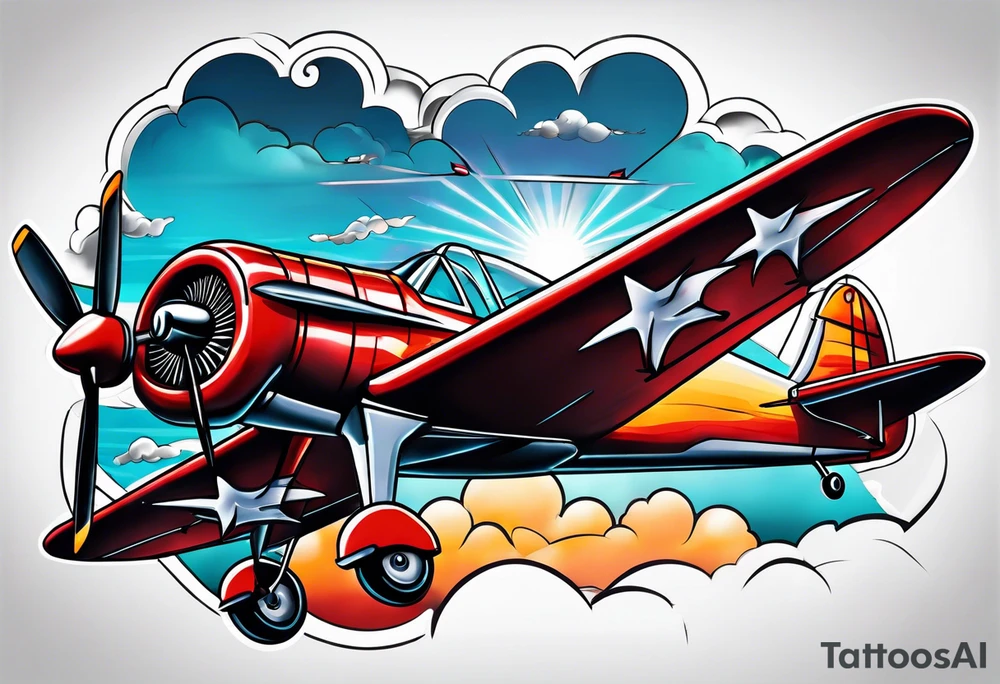 Wide tattoo airplane tattoo idea