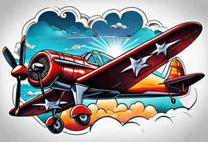 Wide tattoo airplane tattoo idea