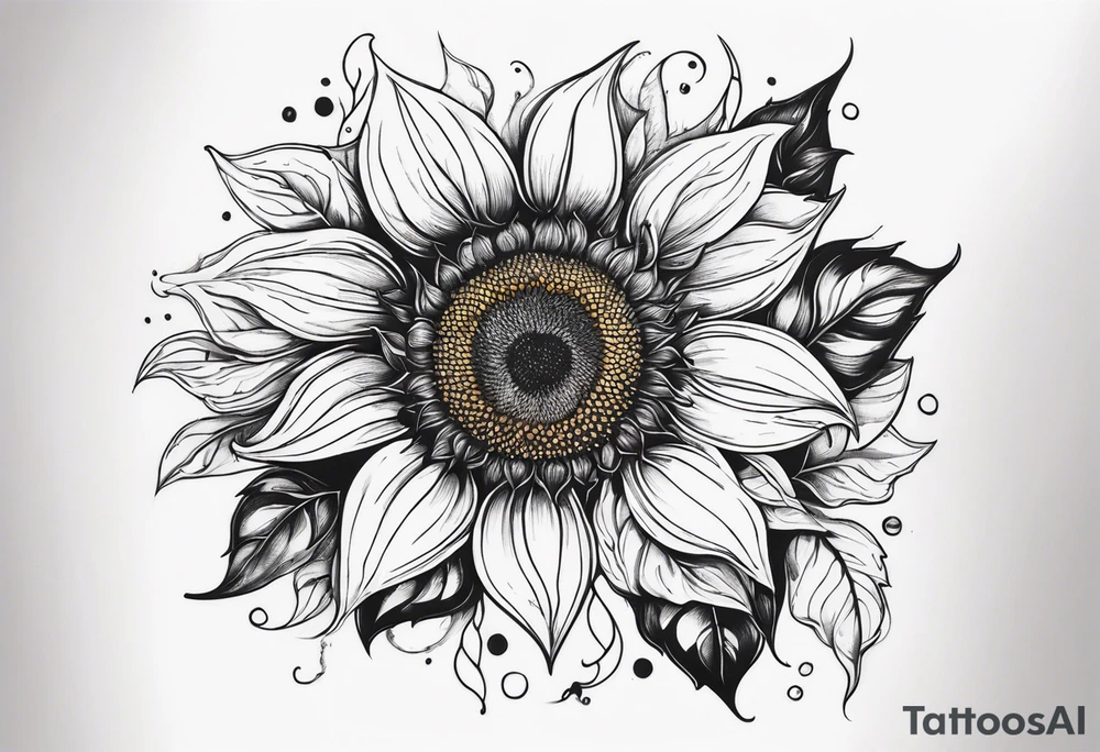a sunflower tattoo idea