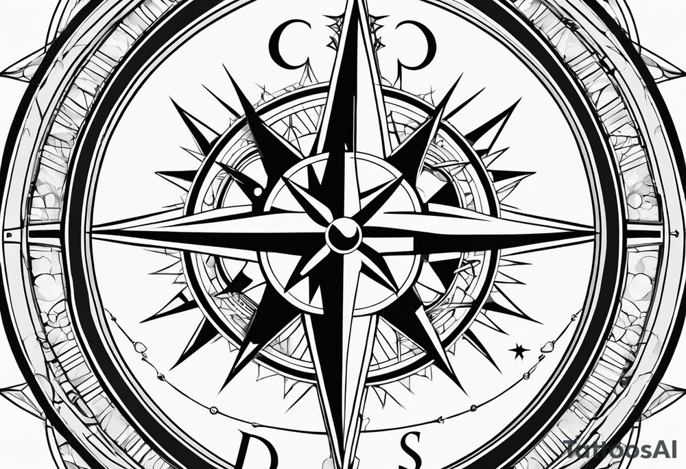 Compass rose, doctor, medical tattoo idea