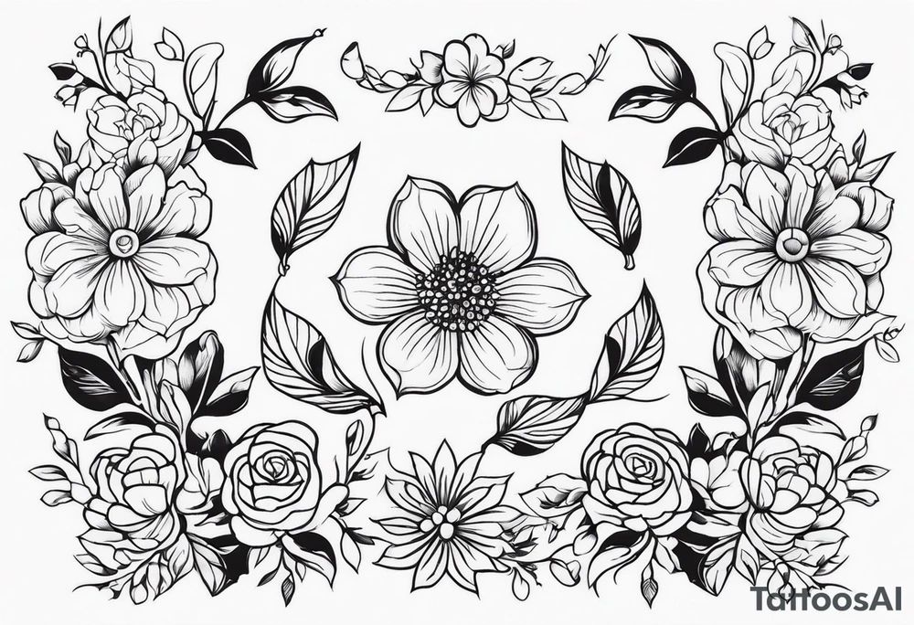 ornaments of flowers tattoo idea