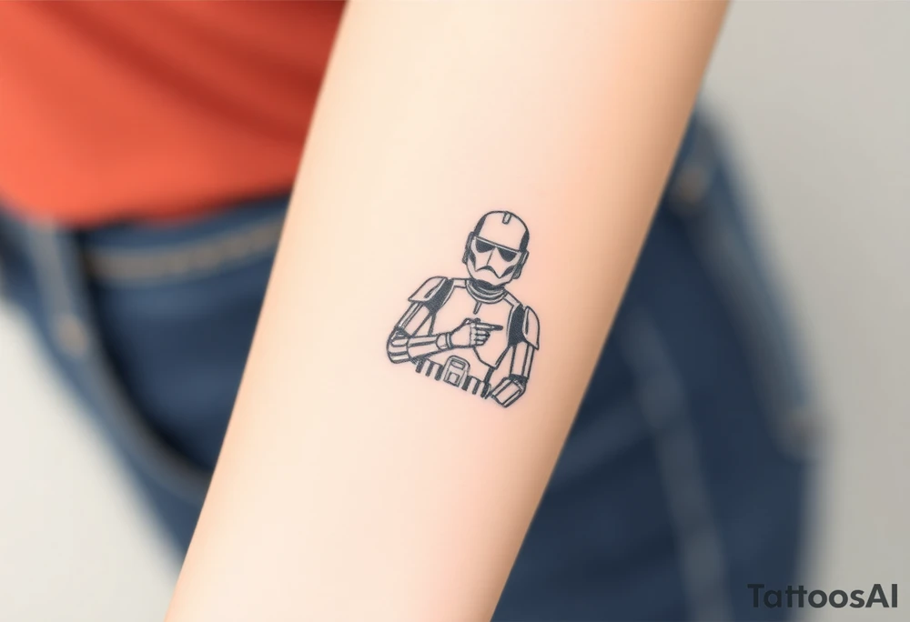 Simple traditional C3po from starwars tattoo idea