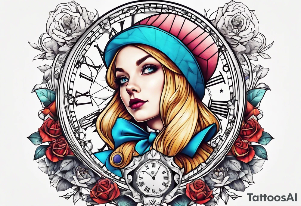 Alice in wonderland tattoo idea