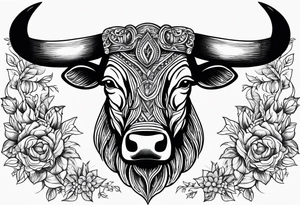 Show me images of a tattoo writing out fraternitis vinculum and a bull from the Latin triumvirate tattoo idea