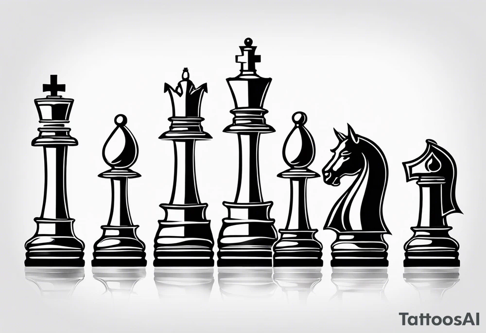 chess pieces spiritual tattoo idea