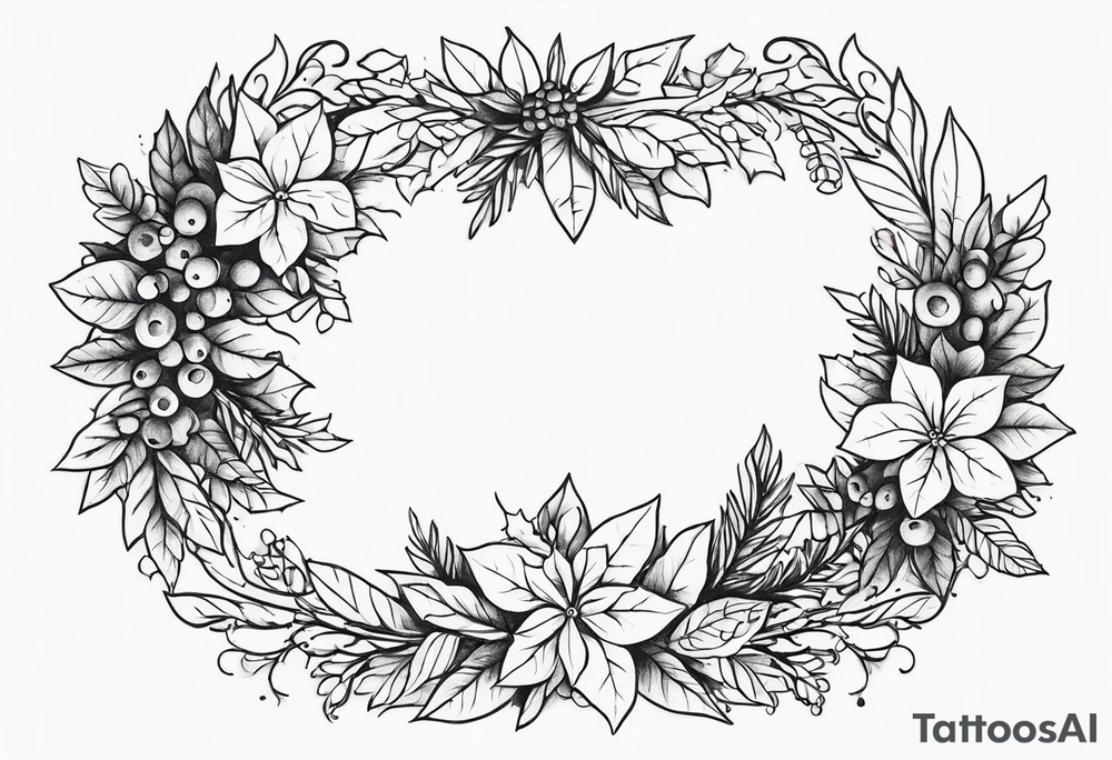 Festive Christmas Wreath tattoo idea