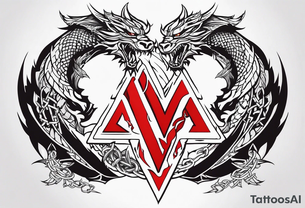 Valhalla sword shield dragon axe Valknut barbed wire chains fire tattoo idea Valhalla sword shield dragon axe Valknut barbed wire chains fire tattoo idea