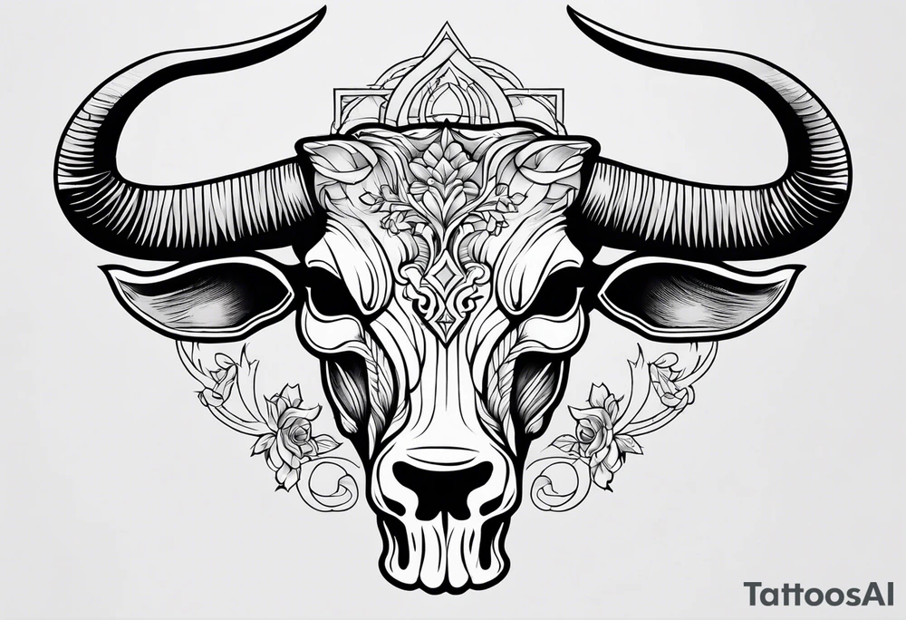 Bull skeleton tattoo idea