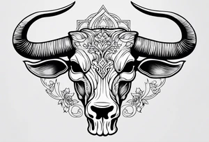 Bull skeleton tattoo idea