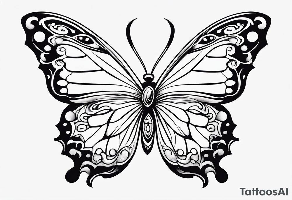 cute butterfly
 fineline tattoo sketch for girls tattoo idea