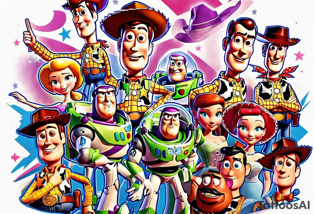 toy story portrait characters tattoo idea