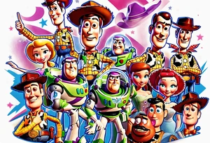 toy story portrait characters tattoo idea