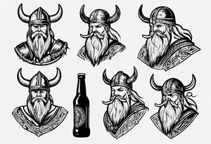 Viking drinking beer tattoo idea