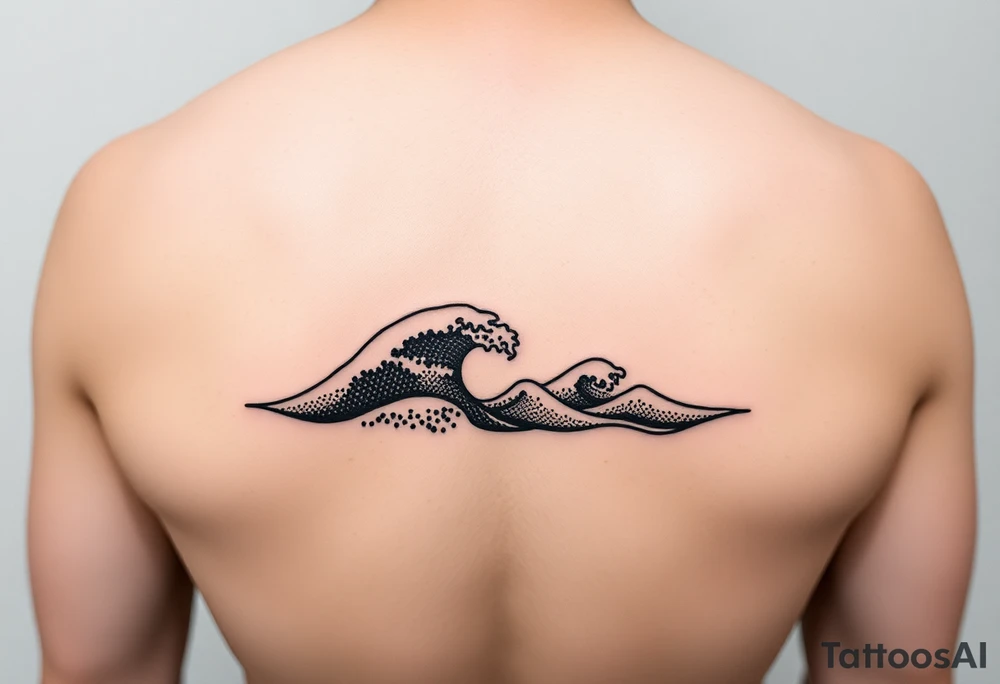 Set of 3 waves rolling into shore tattoo idea