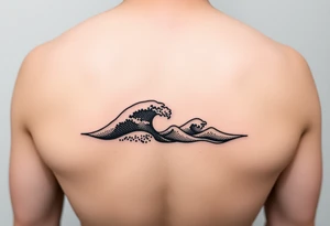 Set of 3 waves rolling into shore tattoo idea