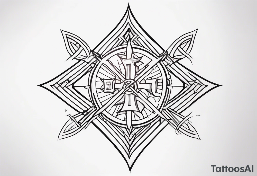 Crossroads between good and evil, indulgence and discipline tattoo idea