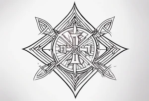 Crossroads between good and evil, indulgence and discipline tattoo idea