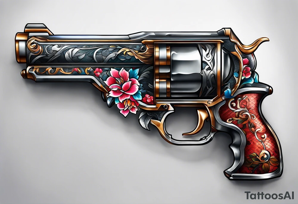 Japanese gun tattoo idea
