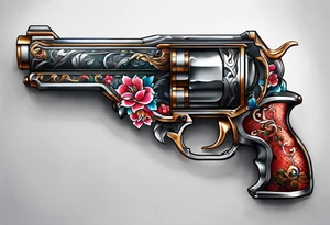 Japanese gun tattoo idea