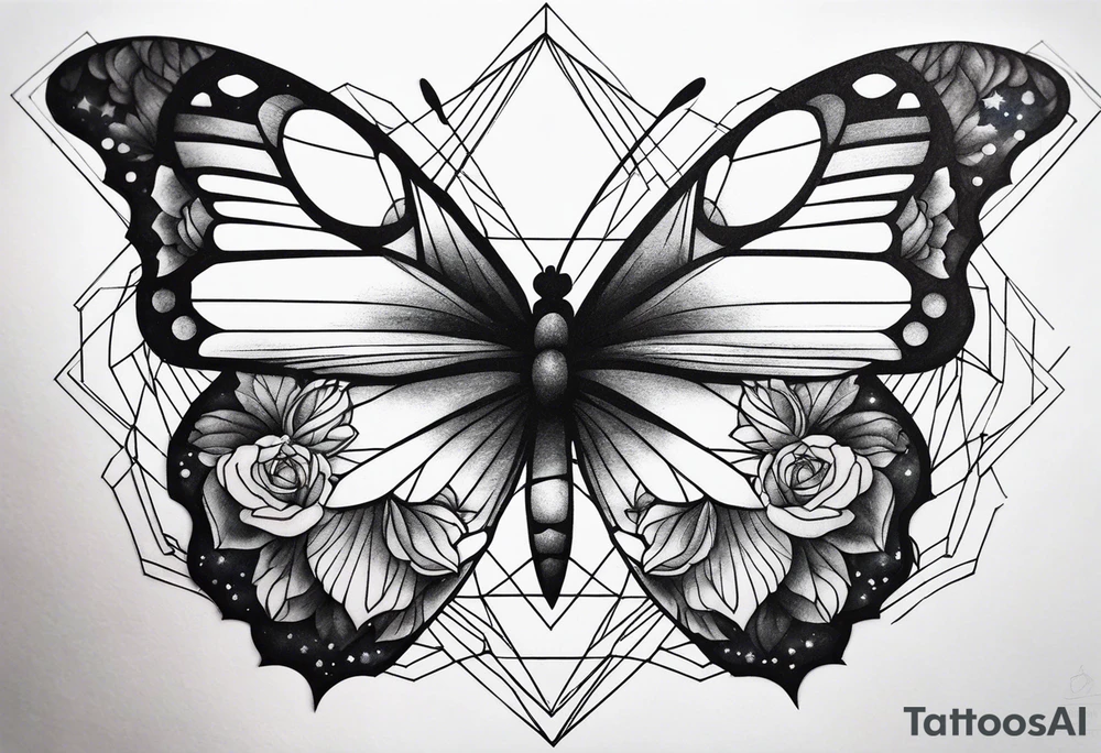 Galaxy Butterfly Peony Geometric Celestial Tattoo Ideas tattoo idea Galaxy Butterfly Peony Geometric Celestial Tattoo Ideas tattoo idea