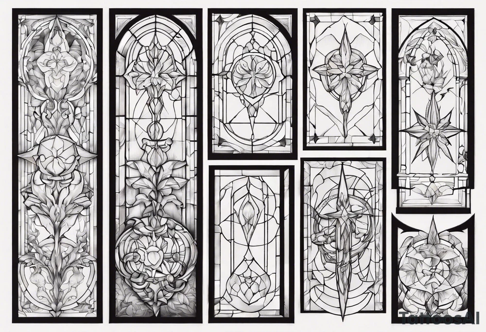 Stained glass window tattoo idea