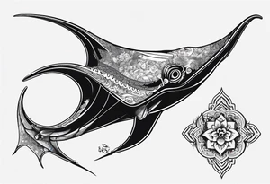 Manta ray in thai style tattoo idea