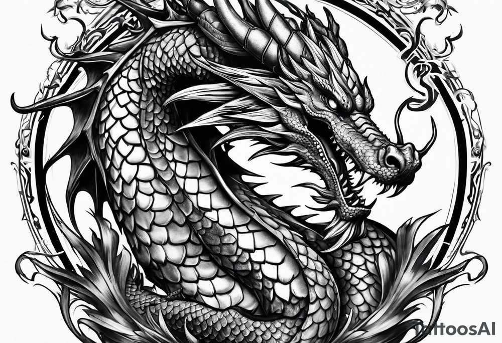 Dragon protecting Scorpio tattoo idea
