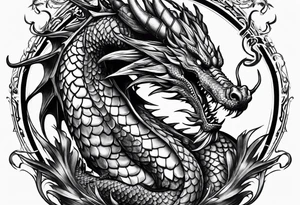 Dragon protecting Scorpio tattoo idea