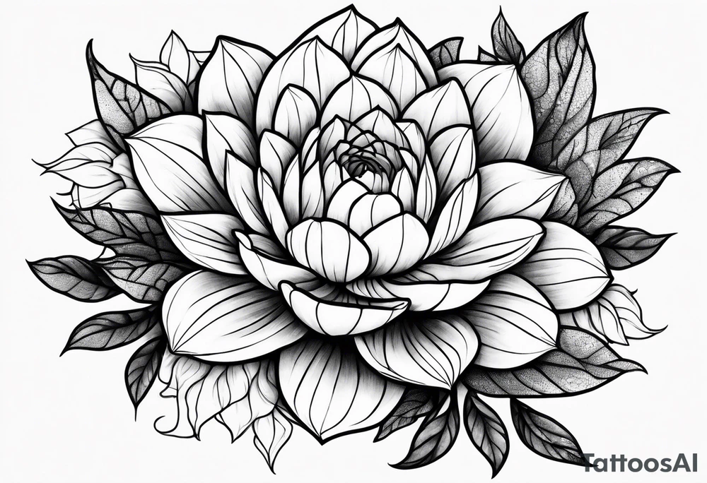 Snake and dahlia tattoo idea