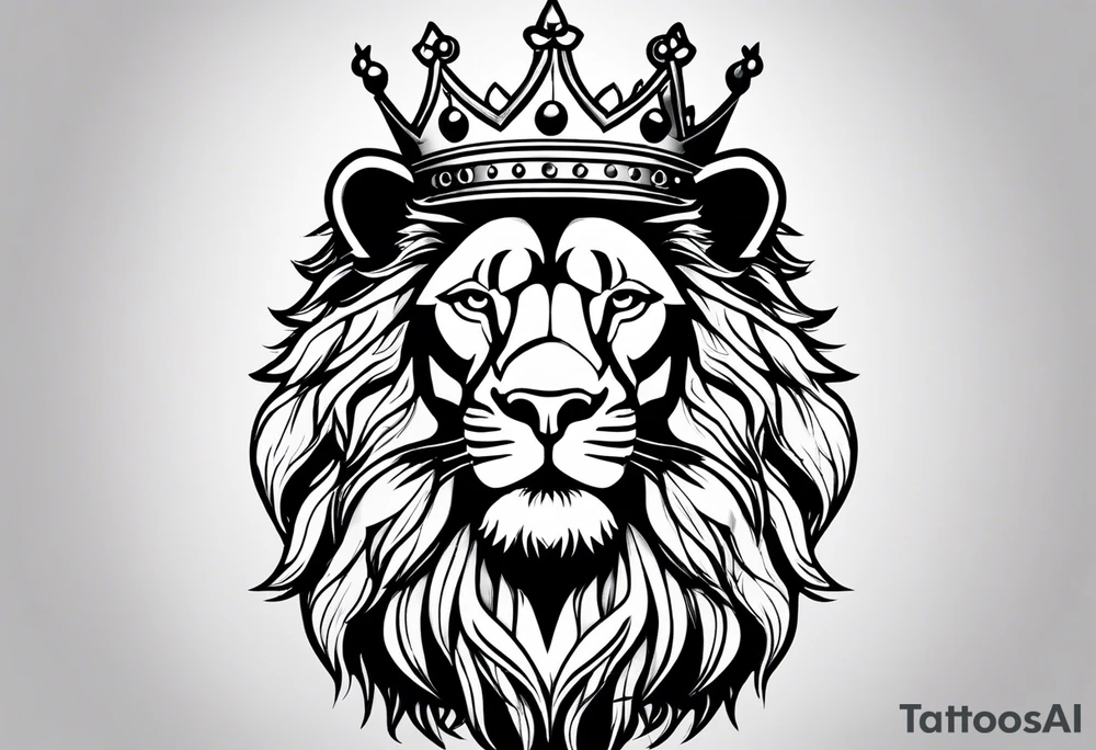 lion wearing crown tattoo idea
